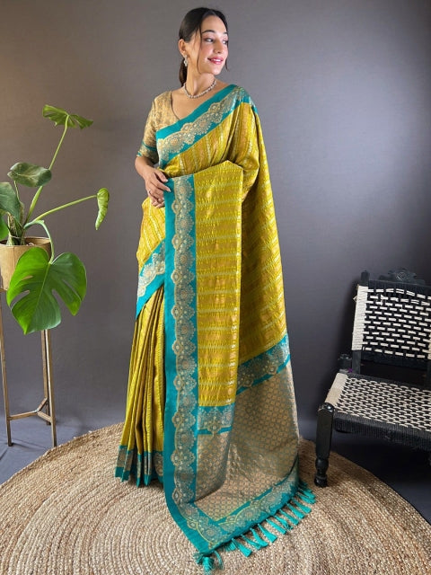 LeeliPeeri Designer Woven Design Zari Silk Blend Paithani Saree