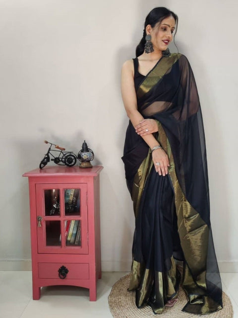 LeeliPeeri Designer Zari Ready to Wear Saree