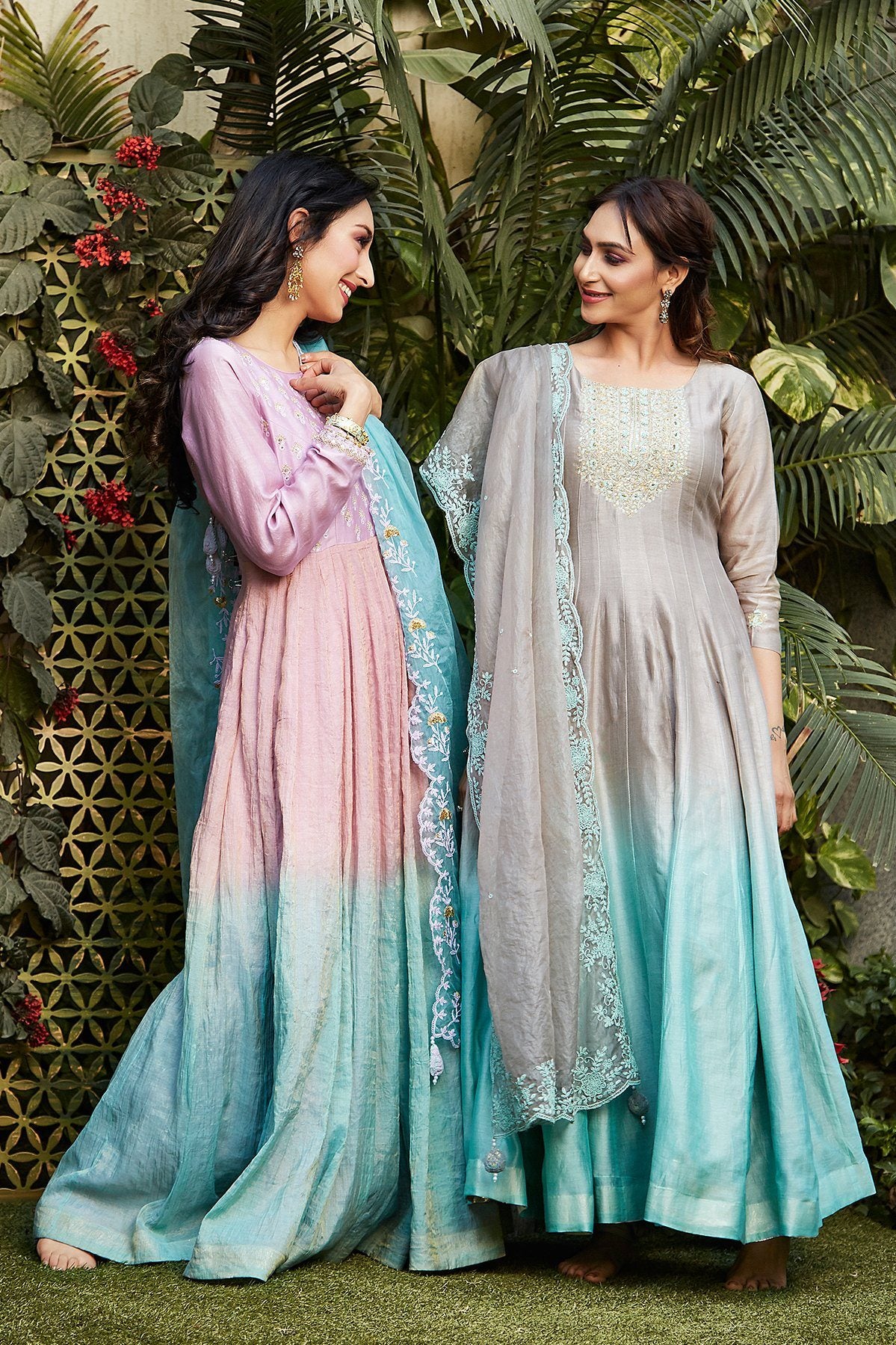 Pink + Blue Ombré Anarkali