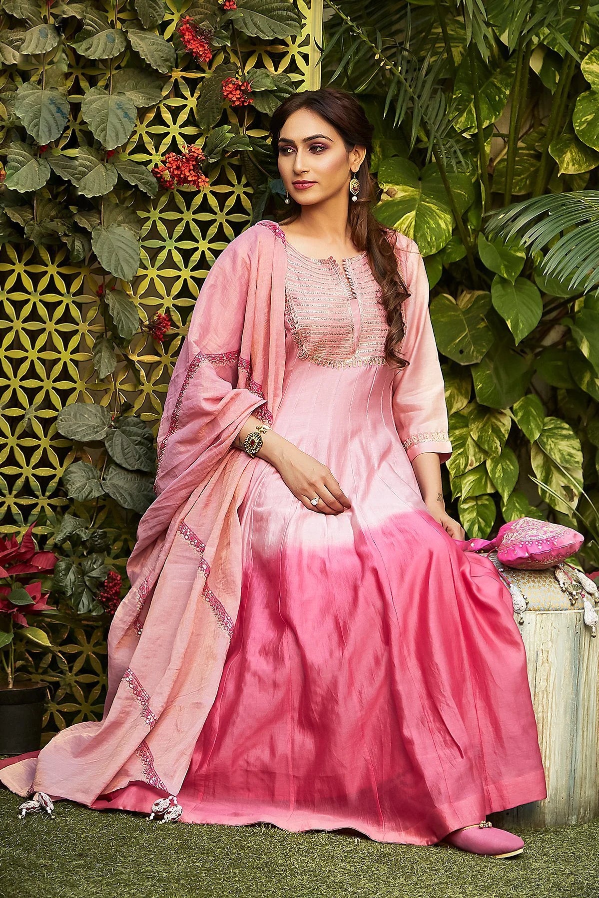 Pink Ombré Anarkali