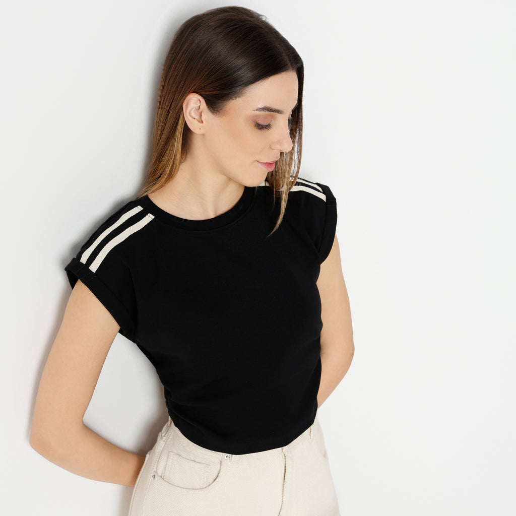 Slim Fit Short Sleeve Crop T-Shirt
