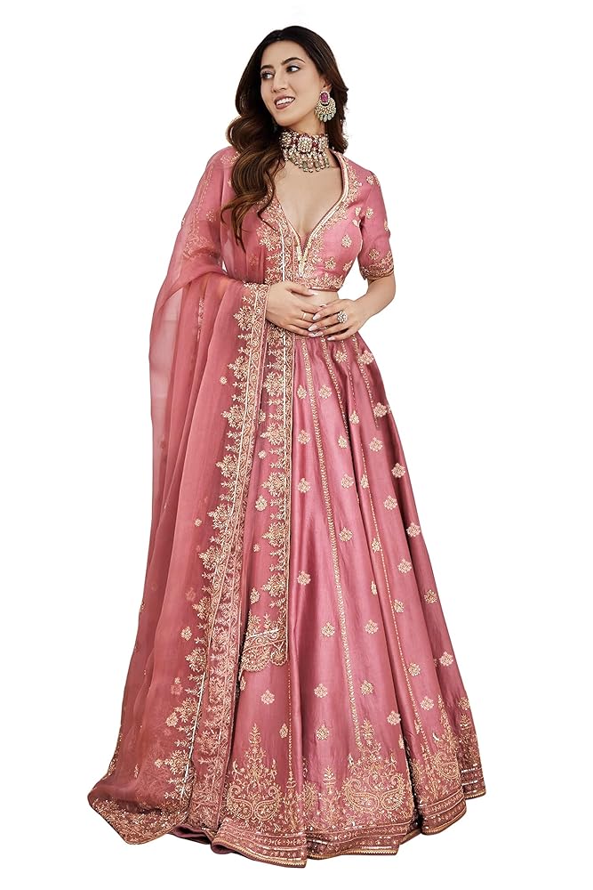 TRENDMALLS Women's Satin Sequence Work Lehenga Choli Set with Dupatta For Women Ready to wear