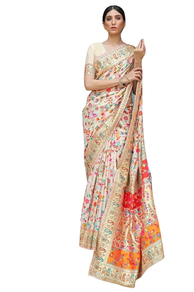 Women's Kanjivaram Lichi Silk Saree With Blouse Piece 6.3metres