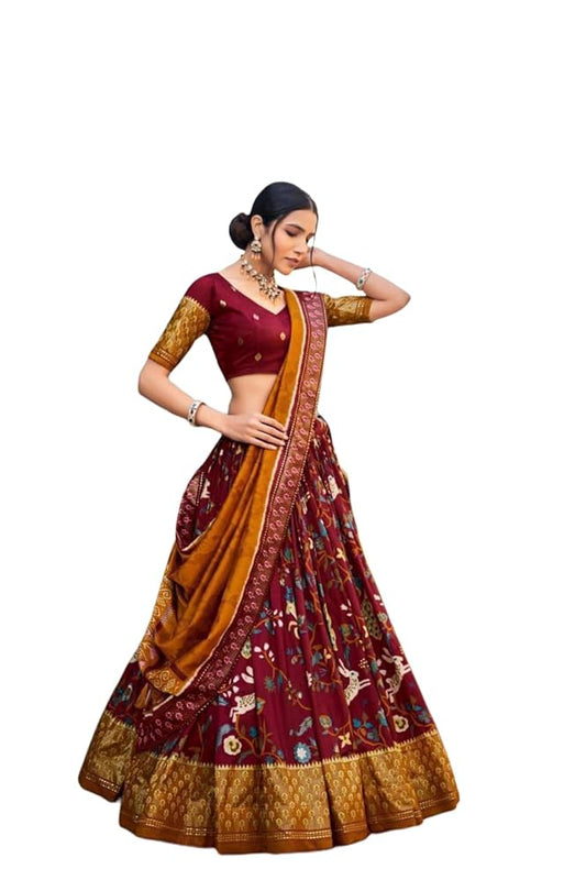 Indian ready to wear Chaniya choli for women flared lehenga with stitched blouse (rabbit)