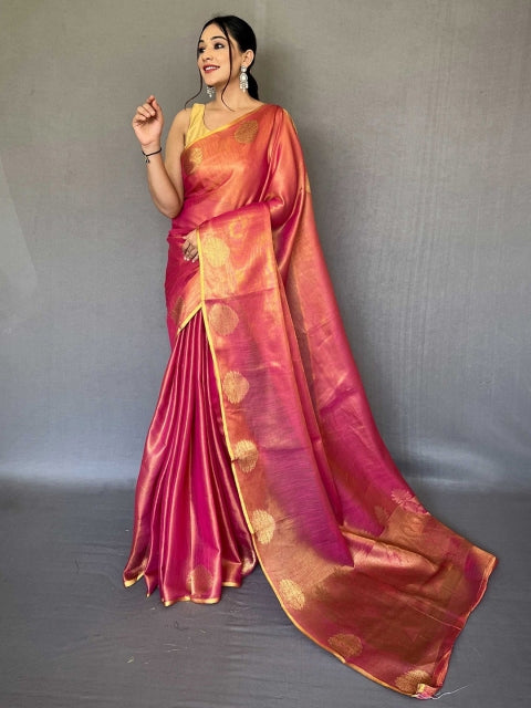 LeeliPeeri Designer Woven Design Zari Tissue Saree