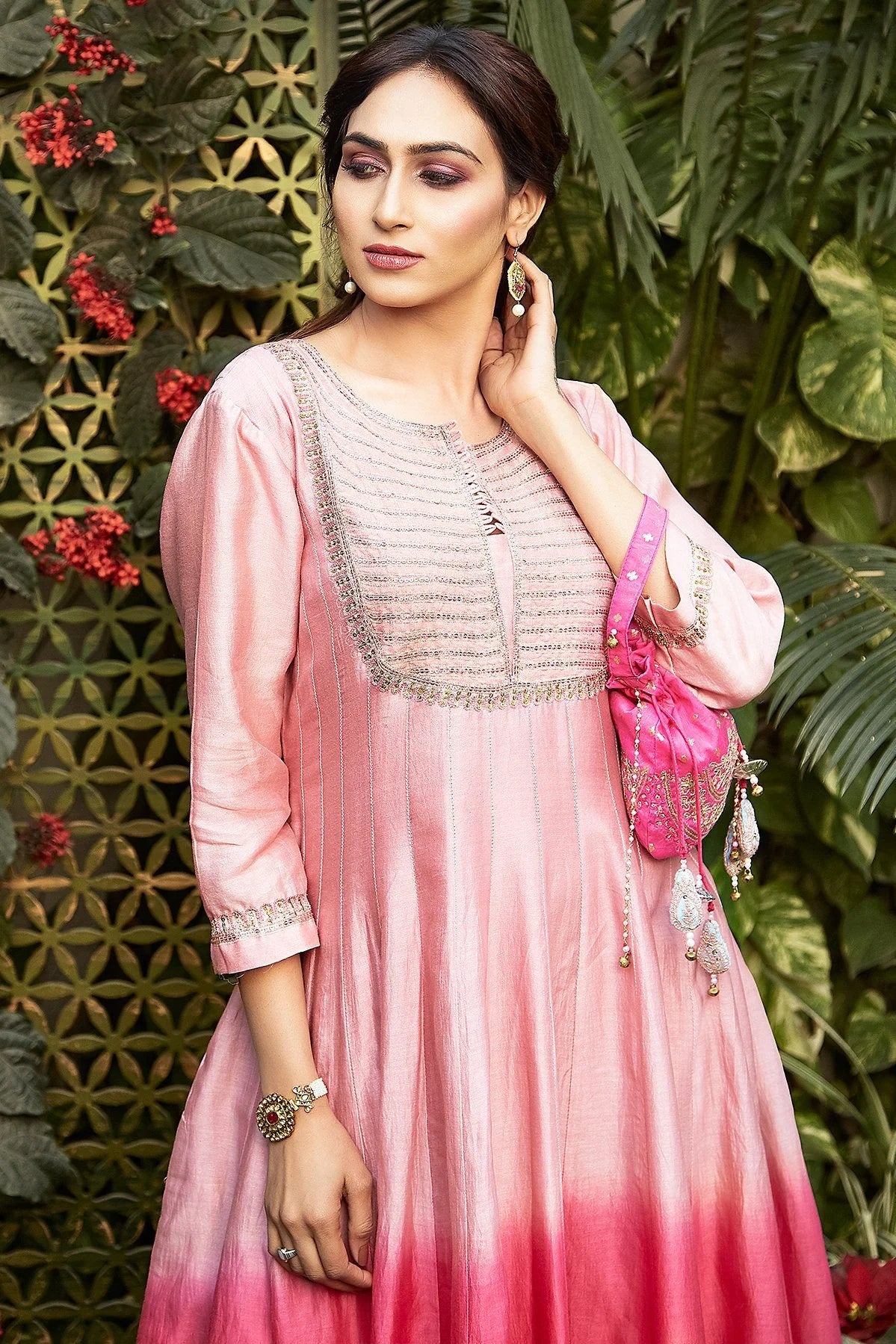 Pink Ombré Anarkali