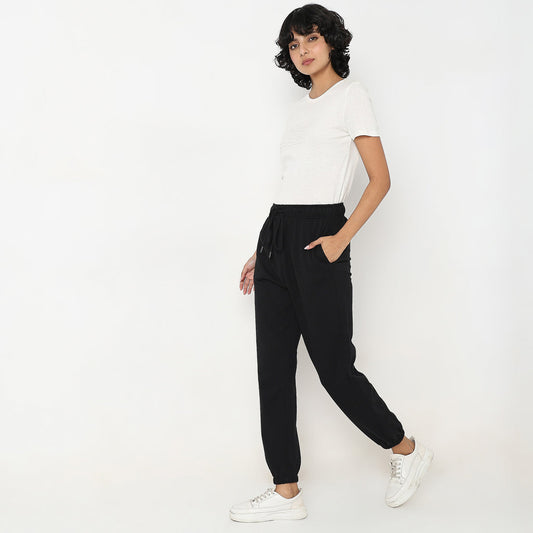 Solid High Rise Joggers